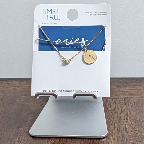 Women's Aries Zodiac Sign Necklace Set, 2 Piece, Gold Tone, NEW - Picture 4 of 5